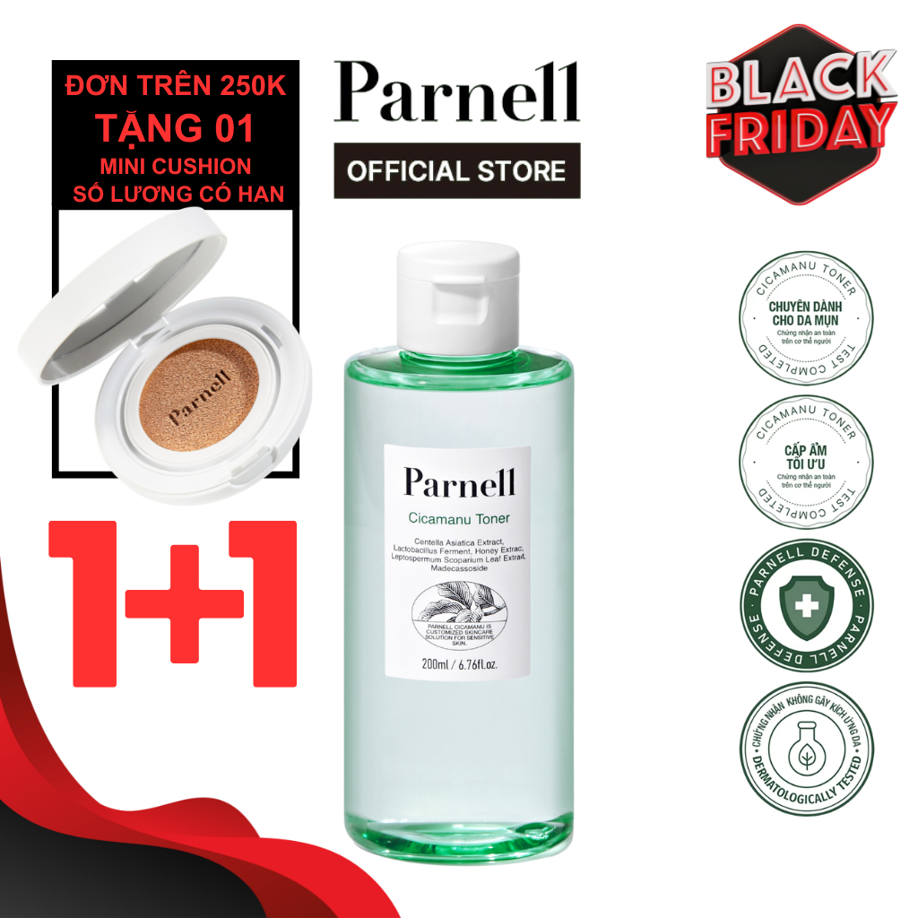 1+1 Toner dịu hóa cấp ẩm sâu [Parnell Cicamanu Toner 200ml]
