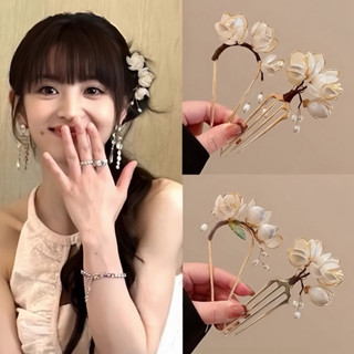  Trâm cài tóc hình chữ U hoa mộc lan có hoa nhiều kiểu phối áo dài sườn xám siêu xinh hot 2025 