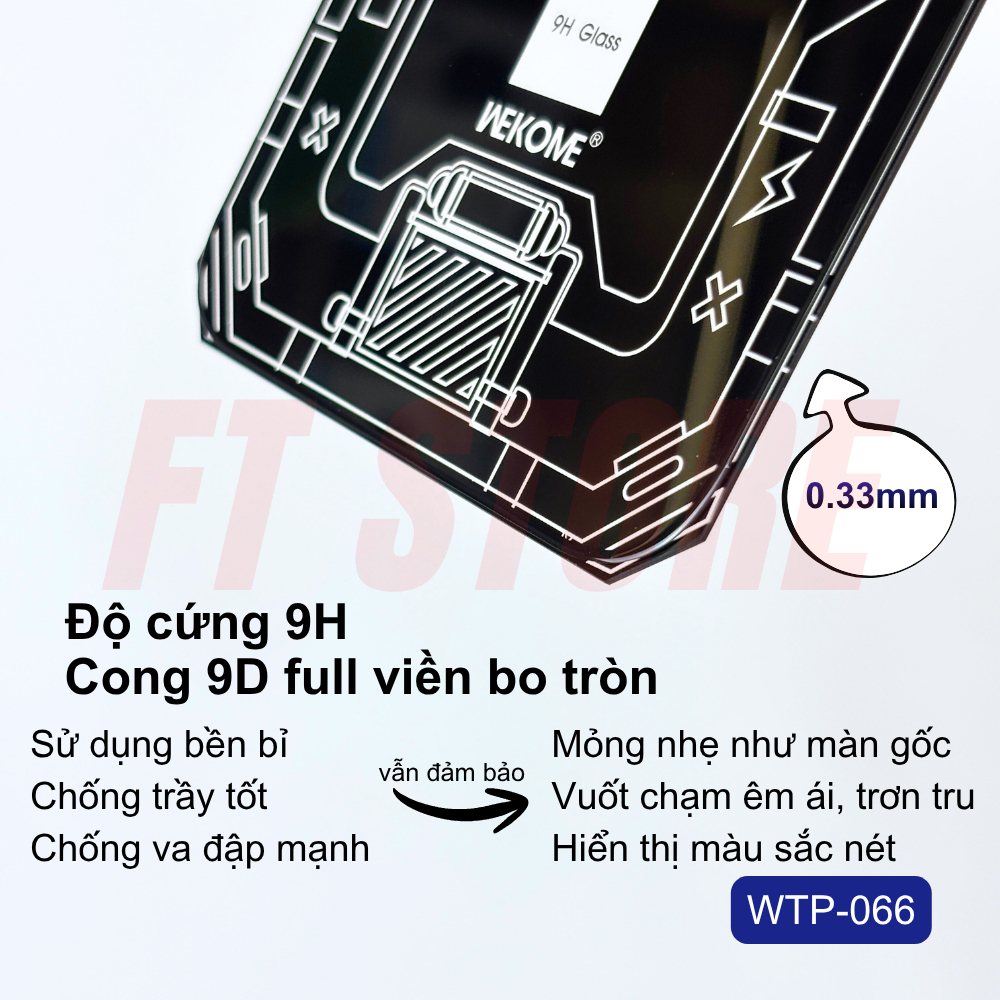 Kính cường lực WK KINKONG WTP-066 siêu cứng, siêu mượt, full viền chống vân tay - Chính hãng | BigBuy360 - bigbuy360.vn