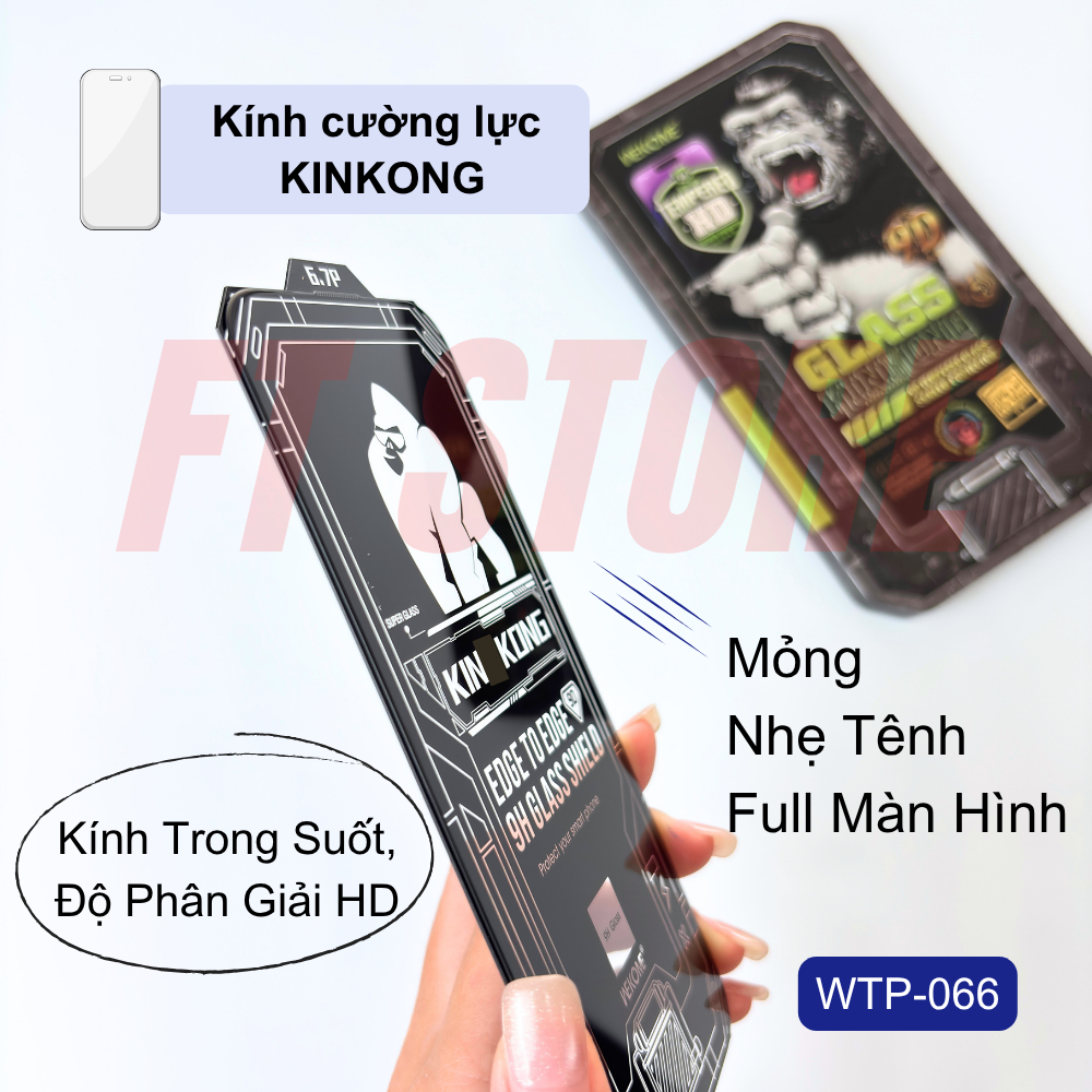 Kính cường lực WK KINKONG WTP-066 siêu cứng, siêu mượt, full viền chống vân tay - Chính hãng | BigBuy360 - bigbuy360.vn