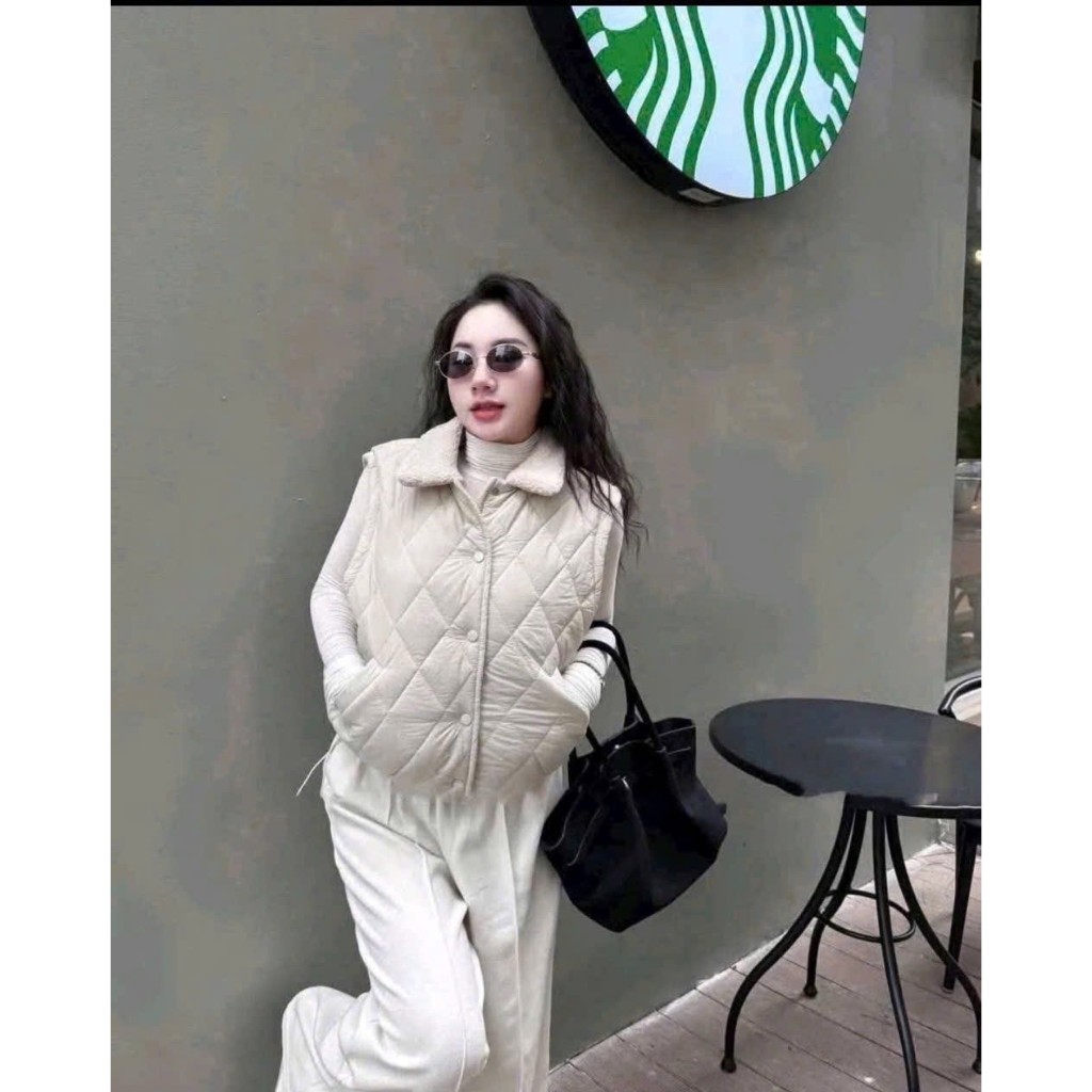 Áo Phao Gile Nữ Trần Trám Cổ Lông Chất Nhung Lì Có Túi 2 Bên Áo Khoác Phao Gile Nữ Có Dây Rút Dưới Áo Gile Phao 3 Màu | BigBuy360 - bigbuy360.vn