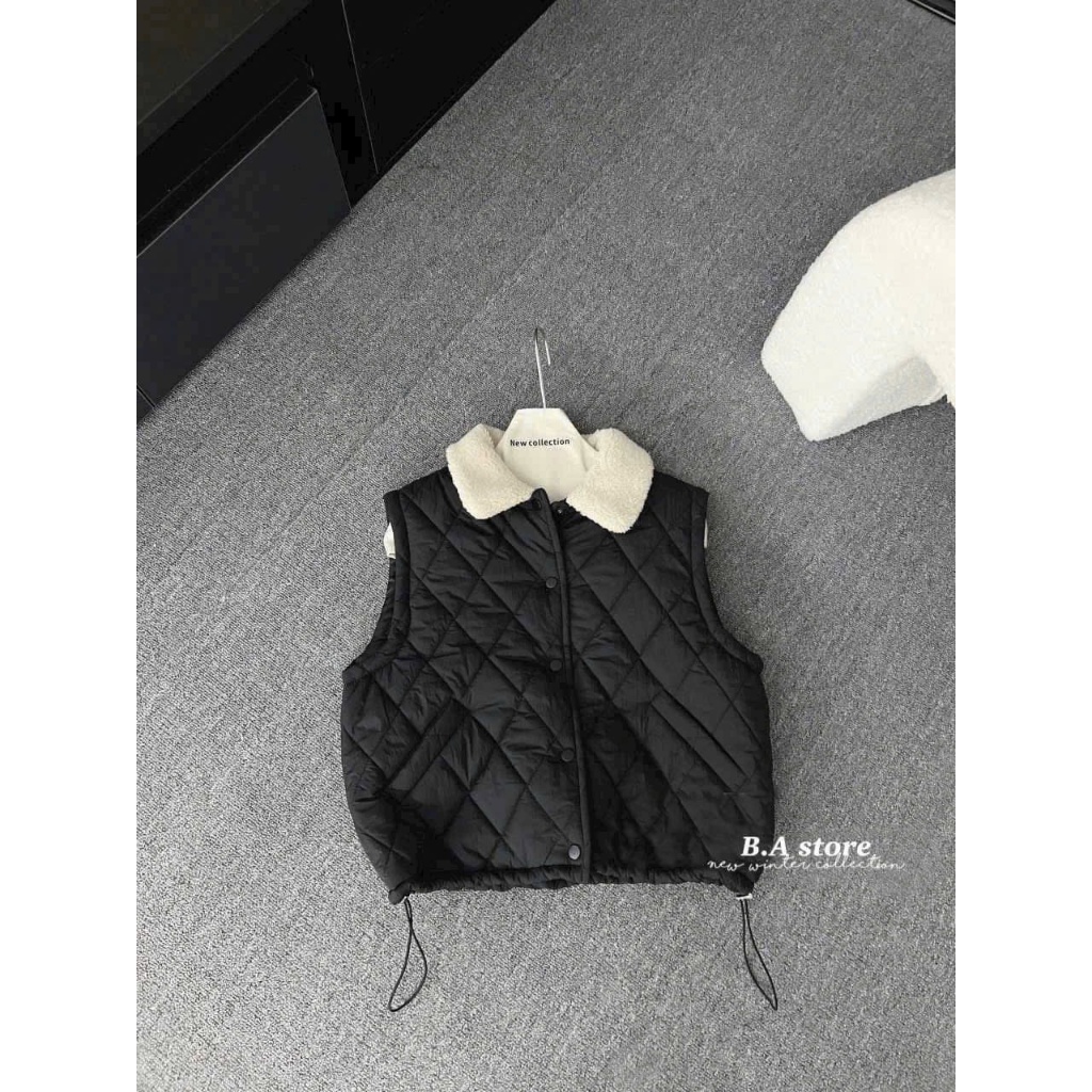 Áo Phao Gile Nữ Trần Trám Cổ Lông Chất Nhung Lì Có Túi 2 Bên Áo Khoác Phao Gile Nữ Có Dây Rút Dưới Áo Gile Phao 3 Màu | BigBuy360 - bigbuy360.vn