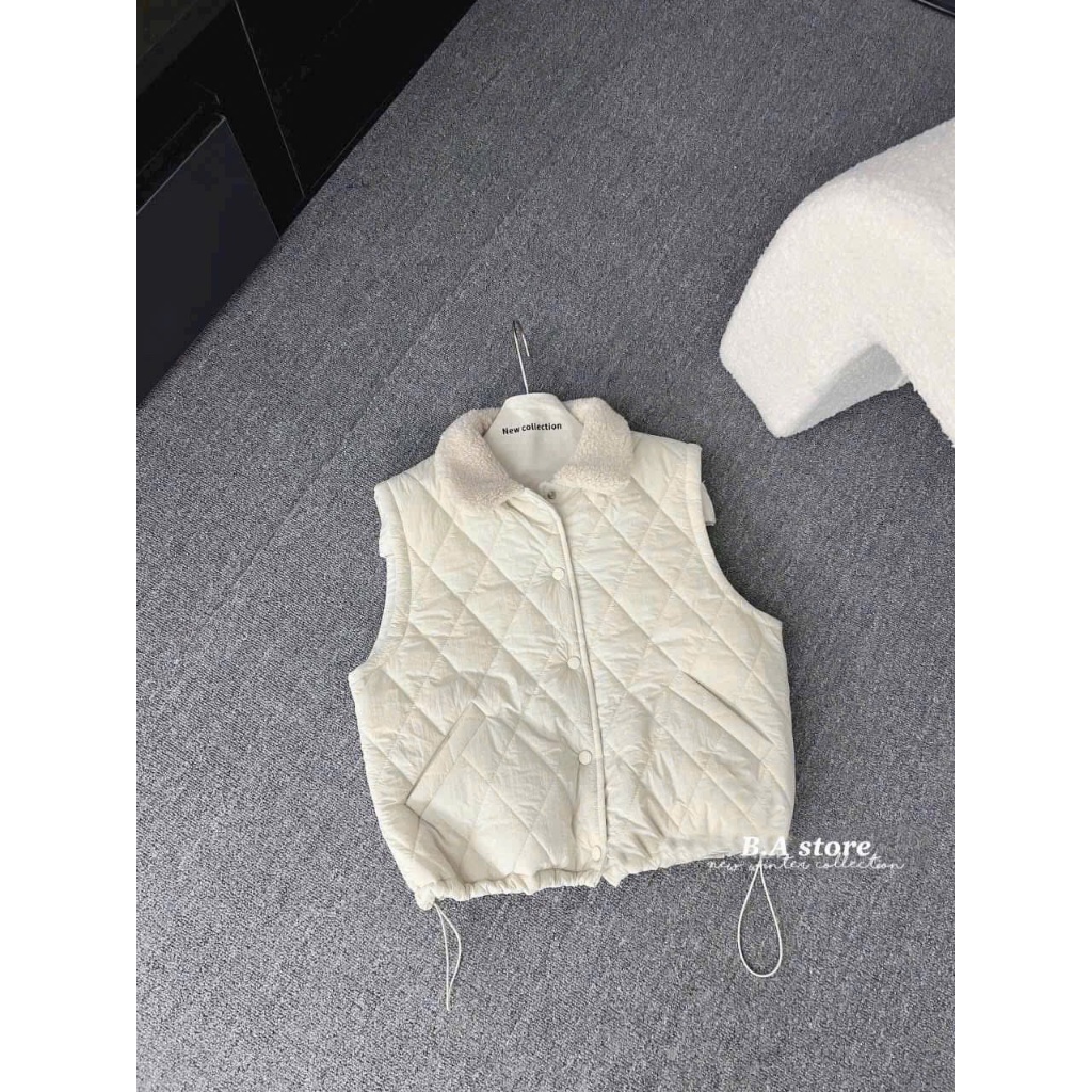 Áo Phao Gile Nữ Trần Trám Cổ Lông Chất Nhung Lì Có Túi 2 Bên Áo Khoác Phao Gile Nữ Có Dây Rút Dưới Áo Gile Phao 3 Màu | BigBuy360 - bigbuy360.vn