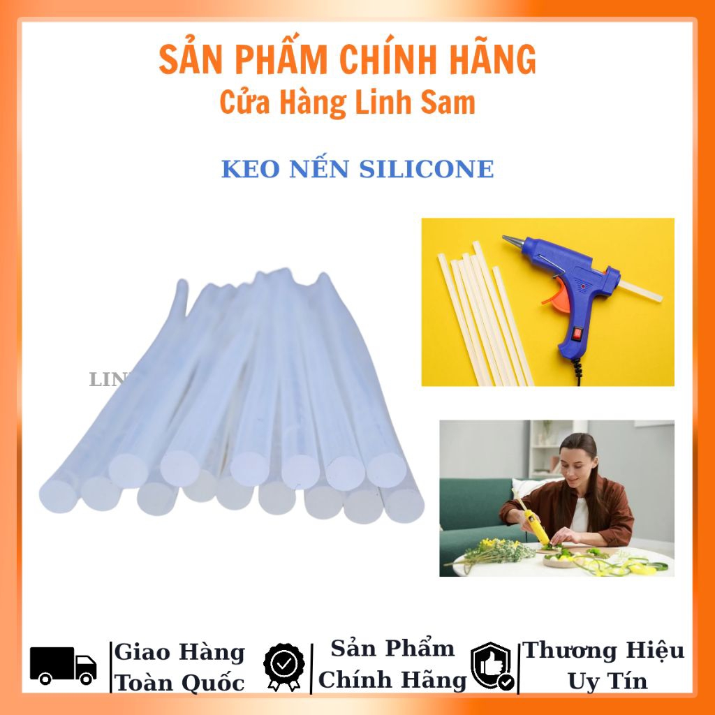 Combo 10 Cây Keo Nến, Keo Nến Silicone Nhỏ, Cây Keo Nến Loại Nhỏ Trong. Làm Thủ Công Trang Trí.