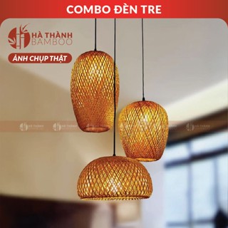 Combo Đèn Tre Cao Cấp - Đèn Mây Tre Đan, Đèn Treo Trang Trí Nhà Cửa, Nhà Hàng, Quán Cafe, Homestay