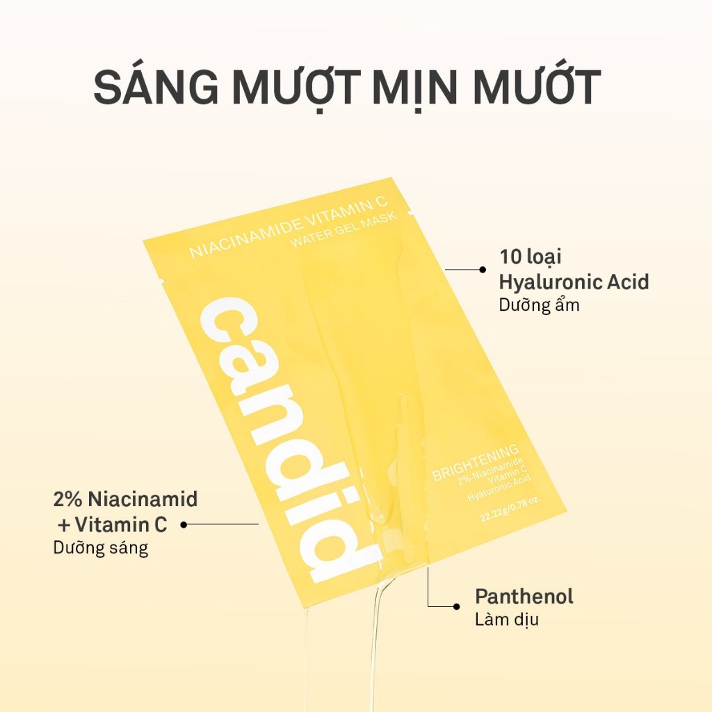 Mặt nạ gel làm sáng & cấp ẩm Candid Niacinamide Vitamin C Water Gel Mask
