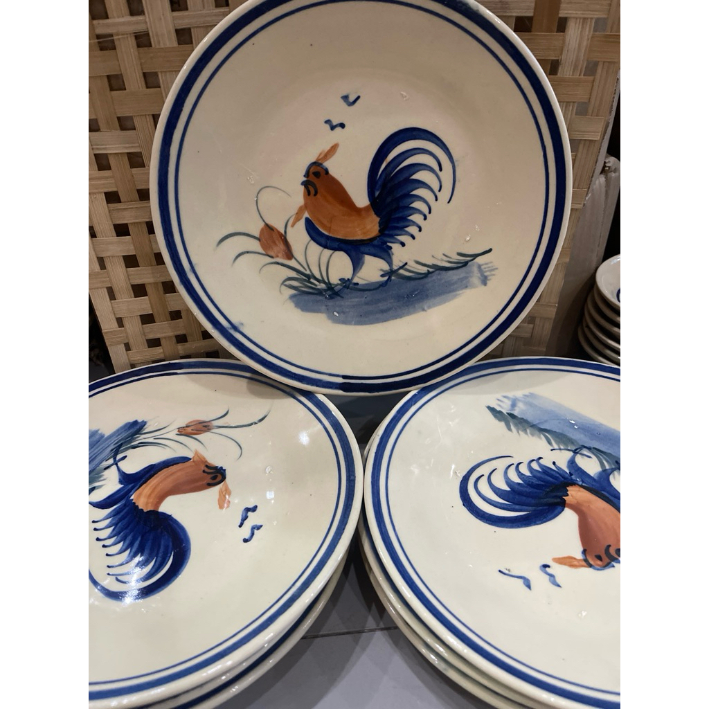 sét 2 dĩa cạn con gà 21 cm