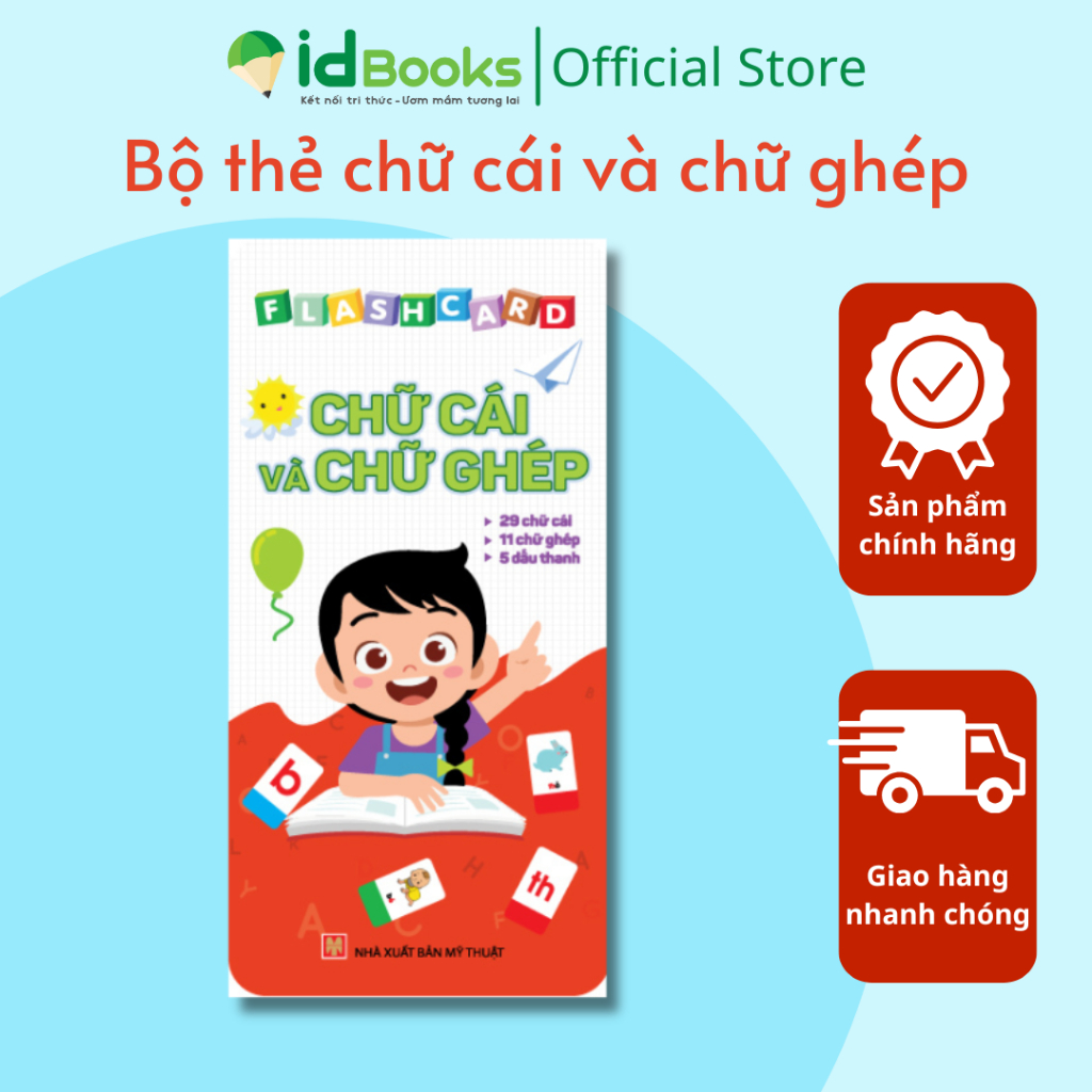 Flashcard - 42 Thẻ Chữ Cái Và Chữ Ghép Đánh Vần Tiếng Việt - IDBOOKS