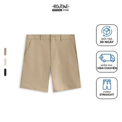 Quần Short Kaki Nam Trơn Form Straight - Routine 10S25PSH007