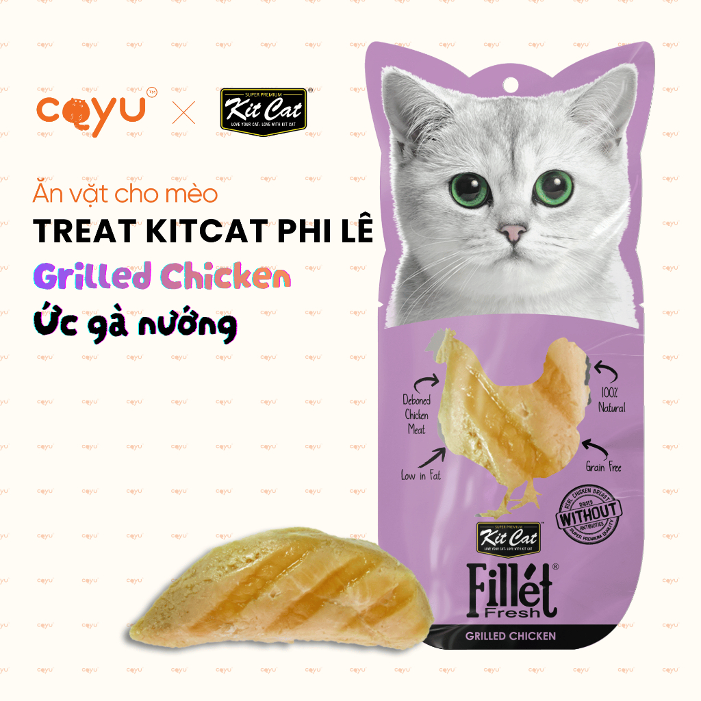 Kit Cat - Bánh Thưởng Cho Mèo - Thanh Fillet Thịt Gà & Cá Ngừ 40g - Coyu
