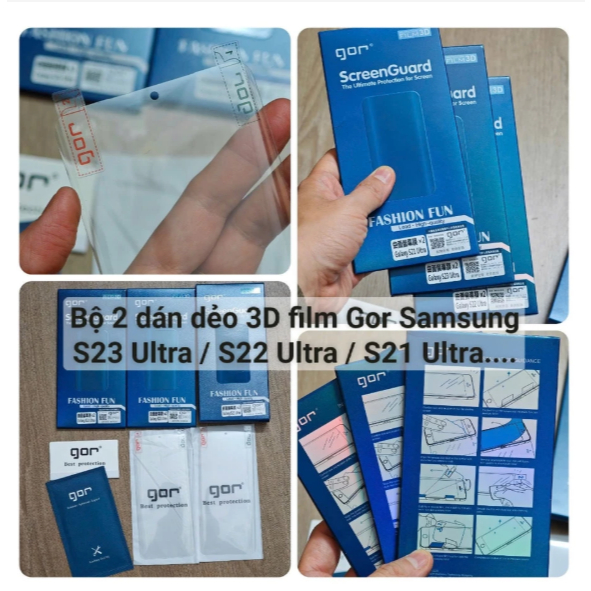 Film dẻo PPF, dán cường lực dẻo 3D GOR Samsung S23 Ultra / S22 Note 20 S21 Note 10 Plus S10 5G Kính