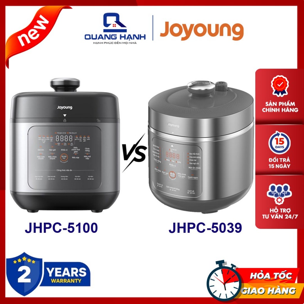 Nồi cơm áp suất đa năng Joyoung JHPC-5039 JHPC-5100 | Dung tích 5L (nấu cơm 1.8L) | Công suất 900W -