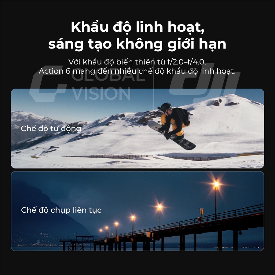 Camera hành động DJI Osmo Action 6 máy quay hành trình | Video 8K, cảm biến vuông 1/1.1, bộ nhớ trong 50GB (DJI OA 6) | BigBuy360 - bigbuy360.vn