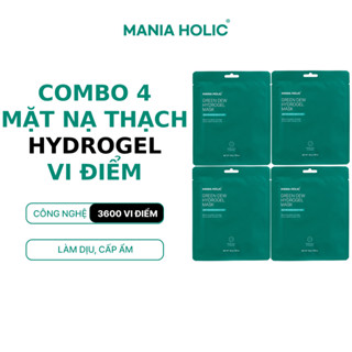  Combo 4 Mặt Nạ Thạch Mania Holic Green Dew Hydrogel Mask công nghệ vi điểm giúp dưỡng da chuyên sâu dung tích 30g 