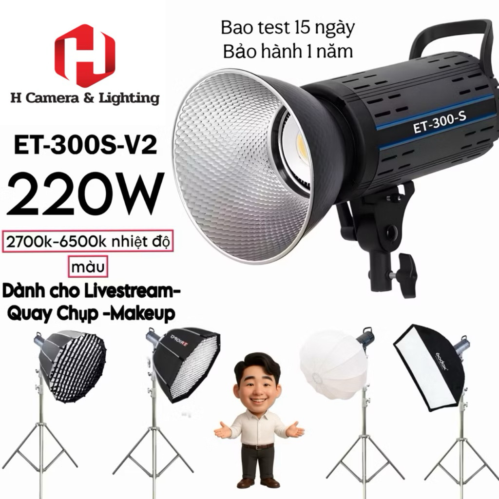 Đèn Livestream ET 300S 2025 V2 ET300s ( et300s )Đèn live Phân Phối Chính Hãng ZSYB Việt Nam