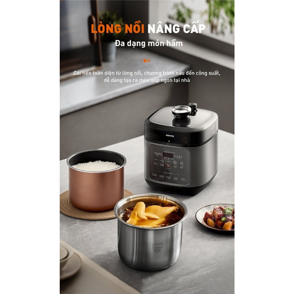 Nồi Cơm Áp Suất Đa Năng Joyoung JHPC-5100 – Dung Tích 5L, Công Suất Mạnh, Nấu Cơm Nhanh – Hàng Chính