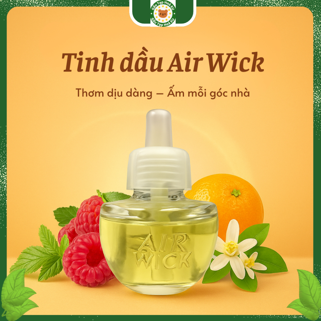 Tinh dầu Air Wick Refill Lõi tinh dầu thay thế KHÔNG KÈM MÁY Nhiều mùi chọn nhập khẩu Châu Âu, 19ml