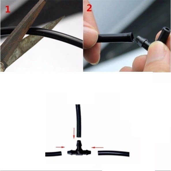 10 Tê chia 3 nối ống PE 6mm dùng cho Tưới Nhỏ Giọt Cắm Gốc Phun Mưa Phun Sương Hệ Thống Tưới Tự Động