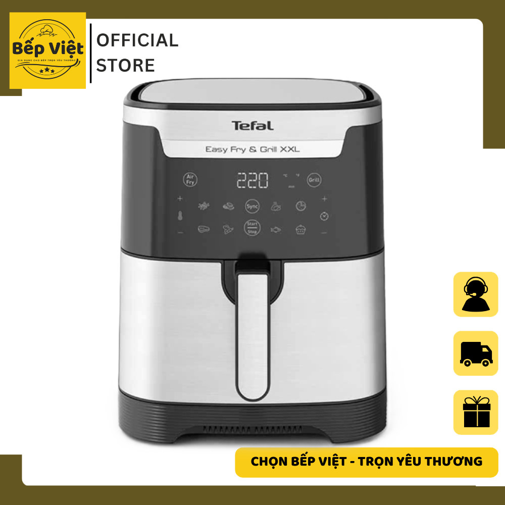 Nồi chiên không dầu Tefal 2in1 Easy Fry & Grill 6.5L  XXL EY801D15 - Màn hình cảm ứng - Dung tích lớ