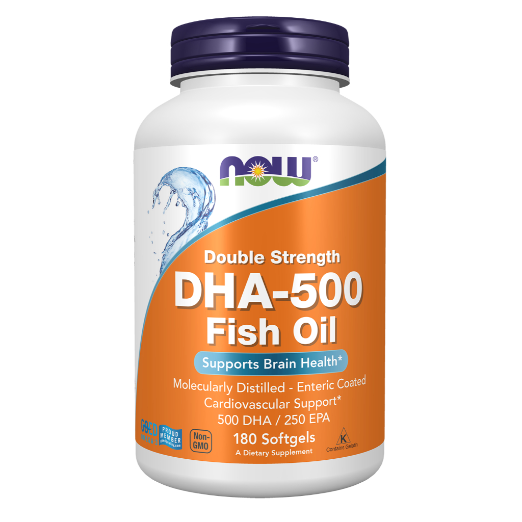 (đủ bill) Dầu cá Now DHA 500 Fish Oil Double Strength (Mỹ) Omega 3 giúp cải thiện trí nhớ, thị lực