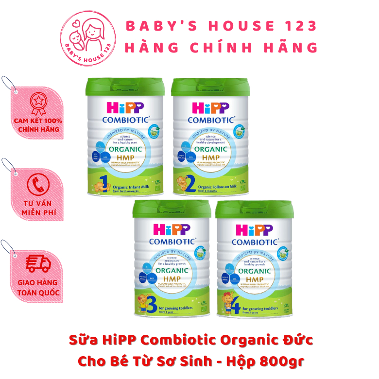 [Chính Hãng] Sữa Bột Hipp Organic Combiotic Đức | Sữa Hipp Tăng Cân, Phát Triển Toàn Diện Cho Bé Từ Sơ Sinh - Hộp 800gr