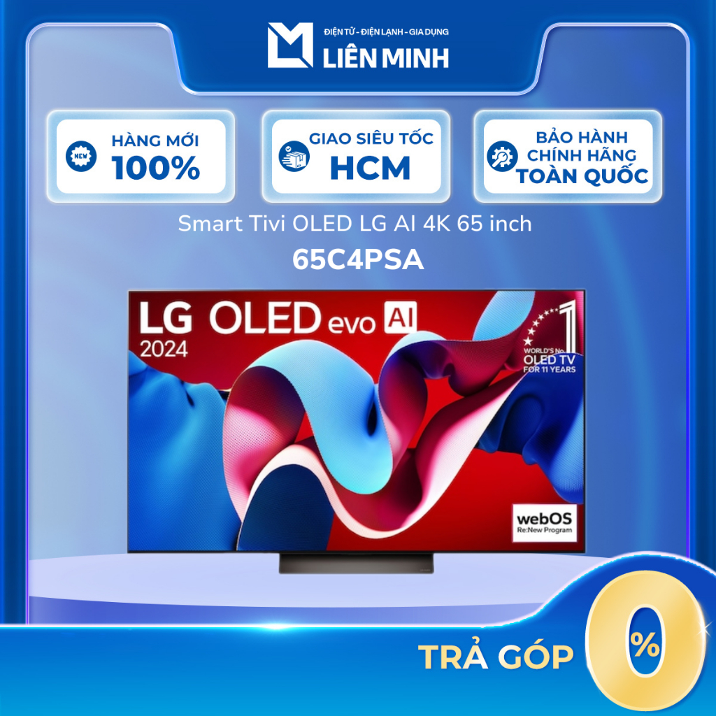 65C4PSA | 55C4PSA  - Smart Tivi TV LG OLED Evo AI C4 4K [GIÁ MÁY]