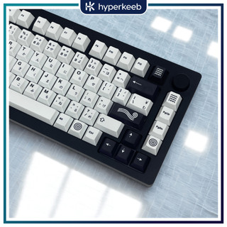 Keycap 134 Nút Zen BOW Trắng Đen, KeycapCherry, Nhựa PBT dày 1,7mm Dye-sub Giá Rẻ Cho Bàn Phím Cơ