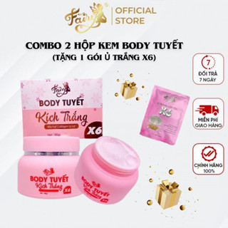  Combo 2 Hộp Kem Body Tuyết dưỡng trắng da  Tặng 1gói ủ trắng X6  