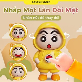 Móc Khóa Xoay Mặt Shin Chan Crayon Face Change Búp bê thay đổi khuôn mặt Chì Đồ Chơi Trẻ Em Đổi Mặt Bấm Hình Vô Tri