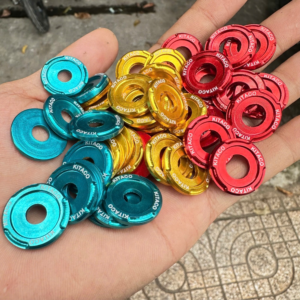 Lông Đền Nhôm Kitaco màu đỏ, xanh, vàng nhiều kích cỡ để lựa chọn