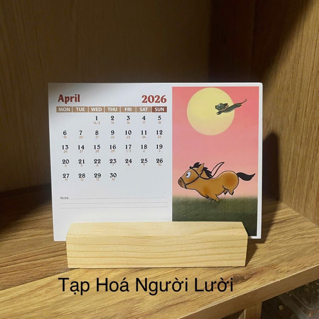Lịch để bàn 2026 - Mã Tiểu Dã, có lịch âm Việt Nam.