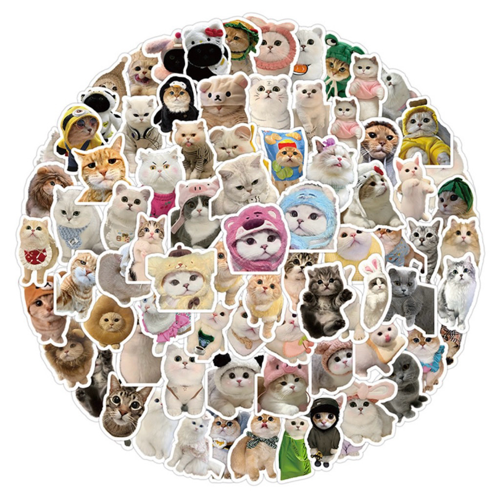 100 sticker hình mèo trang trí đáng iu.