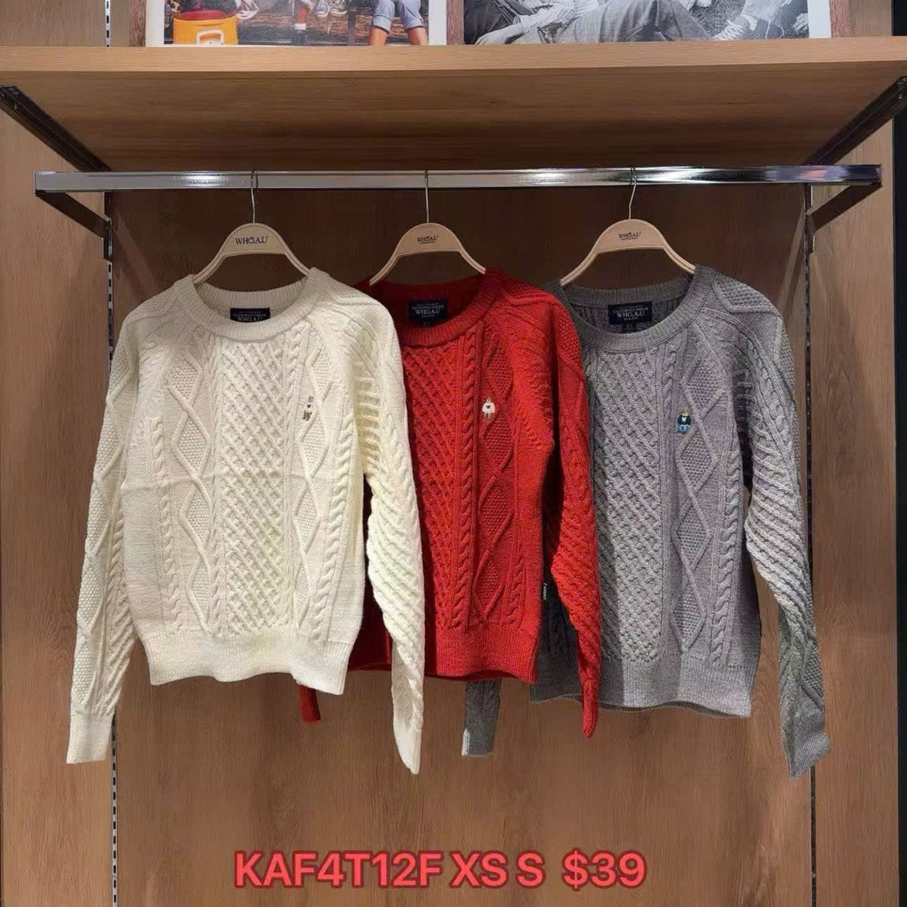 [ CHÍNH HÃNG ] Áo sweater len Whoau Aran Cable