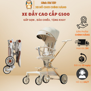    Ȟỏa Tốc   Xe đẩy cao cấp G500-1 dành cho bé từ sơ sinh gấp gọn đảo chiều 3 tư thế tặng khay bàn ăn Minhnhi.kid 