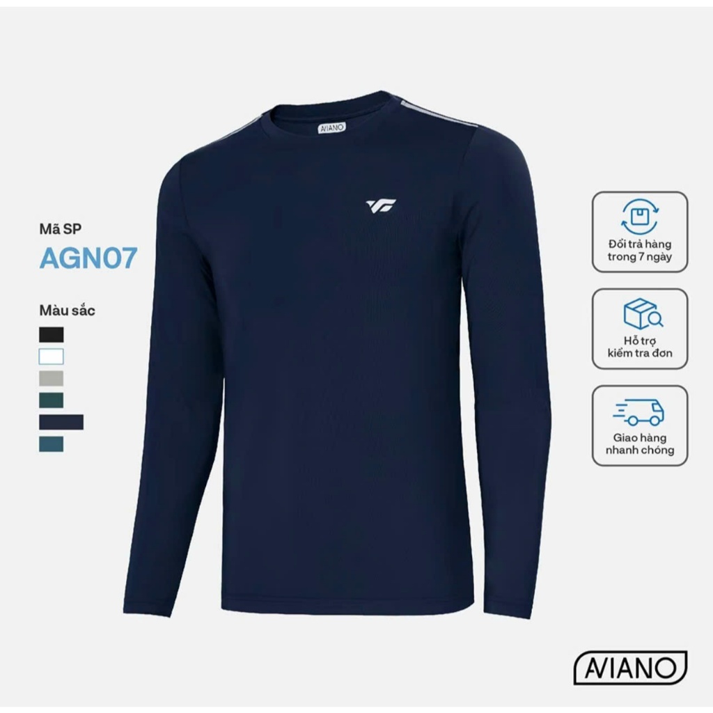 Áo Giữ Nhiệt Thun Nam Dài Tay AVIANO, Vải Heattech Cao Cấp, Co Giãn 4 Chiều Thoải Mái Vận Động