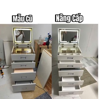   HÀNG RÁP SẴN    BÀN TRANG ĐIỂM TAB ĐẦU GIƯỜNG 5 HỘC KÉO THÔNG MINH 2IN1 CÓ ĐÈN LED MTD 2301-2 