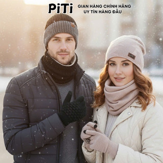  Bộ 3 mũ len  kèm khăn Set 3 món nón len kèm khăn quàng cổ  giữ ấm mùa đông,găng tay len lót nỉ 