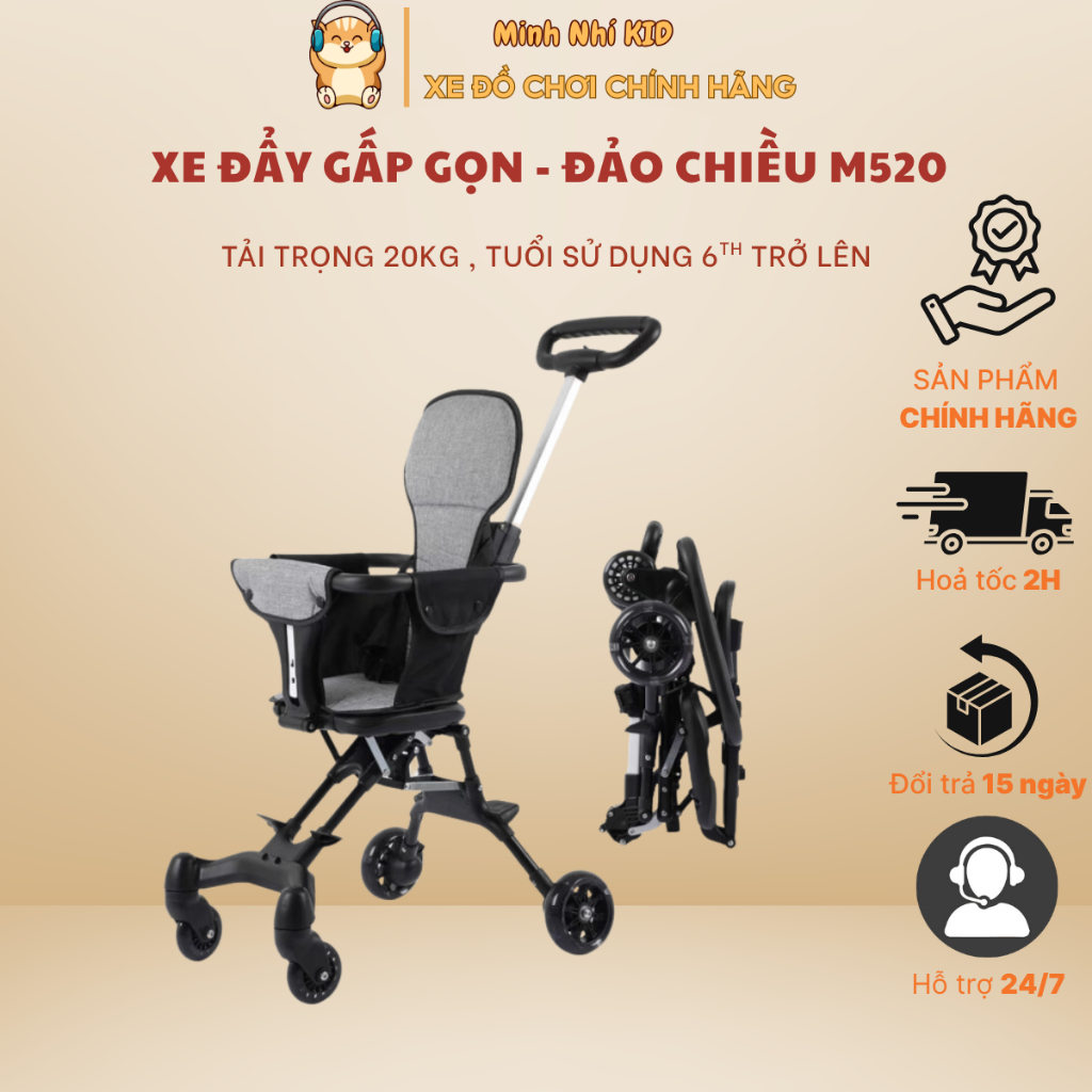 [ Ȟỏa Tốc 2H] Xe Đẩy Cho Bé 2 Chiều , Xe Đẩy Gấp Gọn Em Bé Đi Du Lịch Siêu Gọn Nhẹ Minhnhi.Kid
