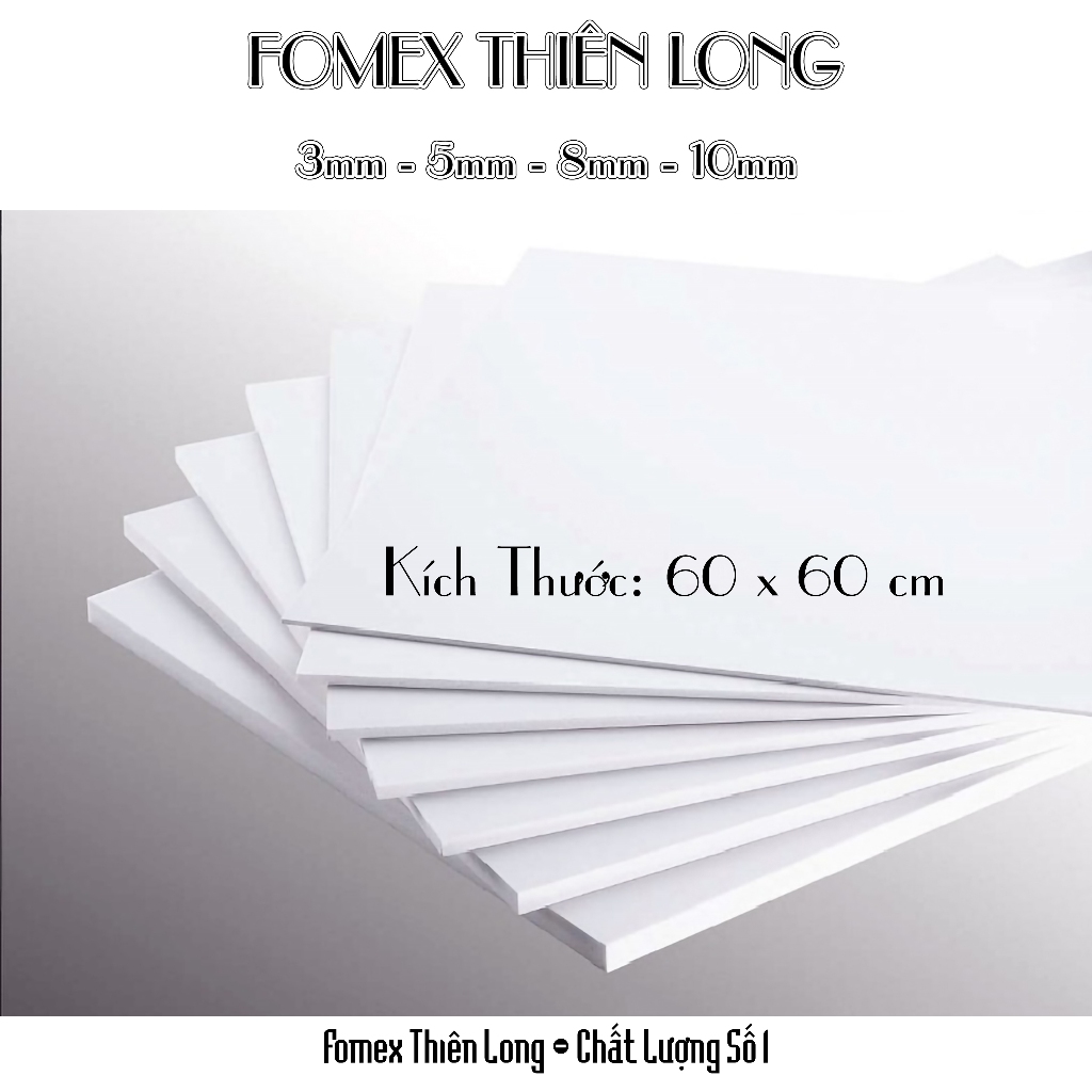 Tấm Fomex, Tấm Bìa Mô Hình, Bìa Formex, Trắng Dày 3mm, 5mm, 8mm.