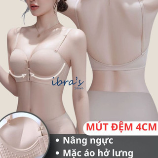  Áo Nâng Ngực Cài Trước Mặc Hở Lưng Mút 4CM iBra's Áo Quây Ngực Độn To Tròn Tạo Khe Sexy Vải Su Không Lộ Viền A90 