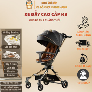  Xe Đẩy Cao Cấp K8 Cho Bé Từ 3 Tháng Có Bàn Ăn Dặm Tặng Kèm Khay Để Bình Sữa Vô Lăng Nhạc Minhnhi.kid 