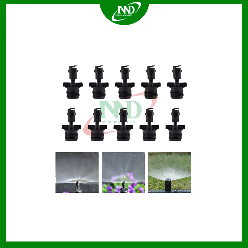 Combo 10 Béc Tưới Phun Mưa 180 Độ, béc góc tưới hẹp, tưới hàng rào, sát vách tường