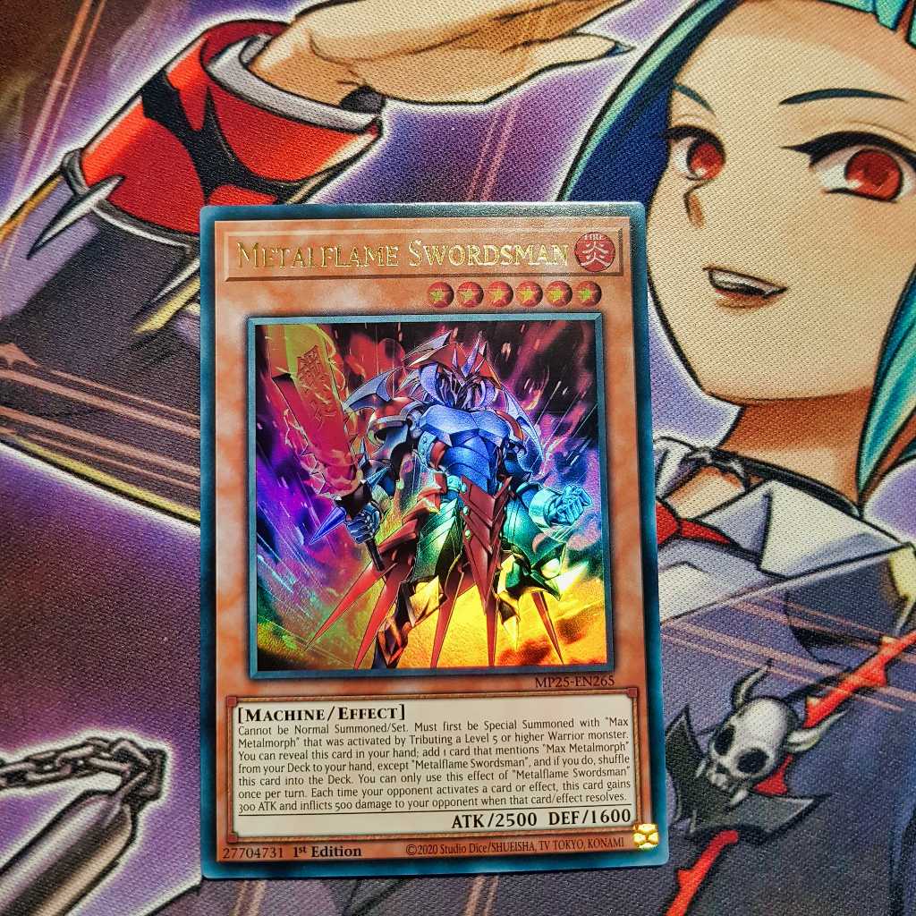 Thẻ bài Yugioh chính hãng | Metalflame Swordsman | MP25 Ultra Rare.