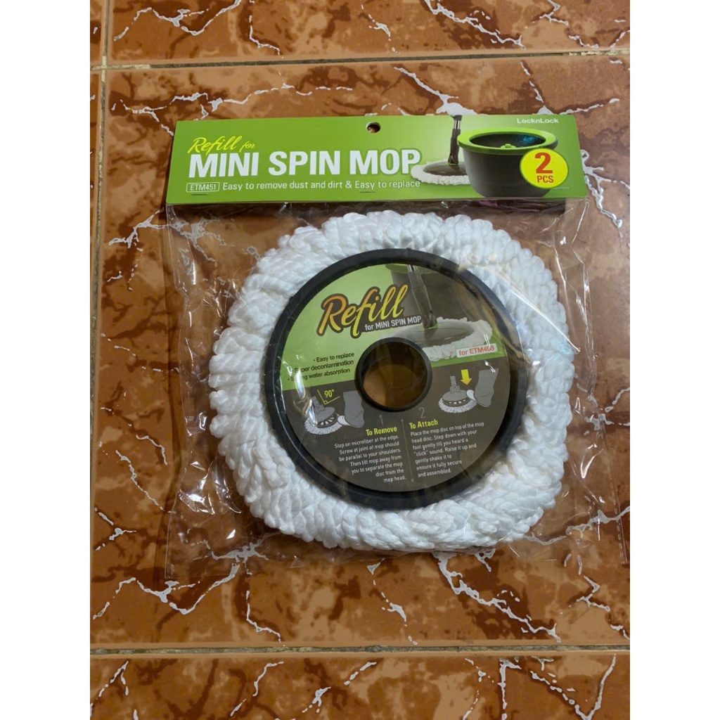 Set 2 Bông Lau Thay Thế ETM498 / ETM498MIT Lock&Lock – Sợi Microfiber Chính Hãng