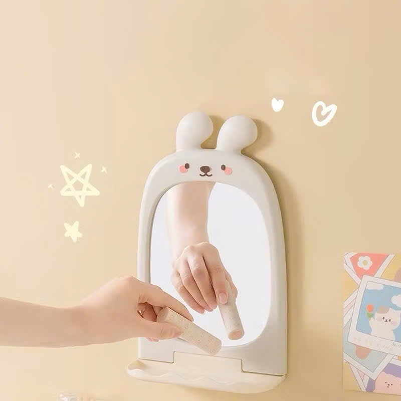 [TRỢ GIÁ]  Gương thỏ treo tường, có đế để đồ, mỹ phẩm.deco phòng ngủ,nhà tắm