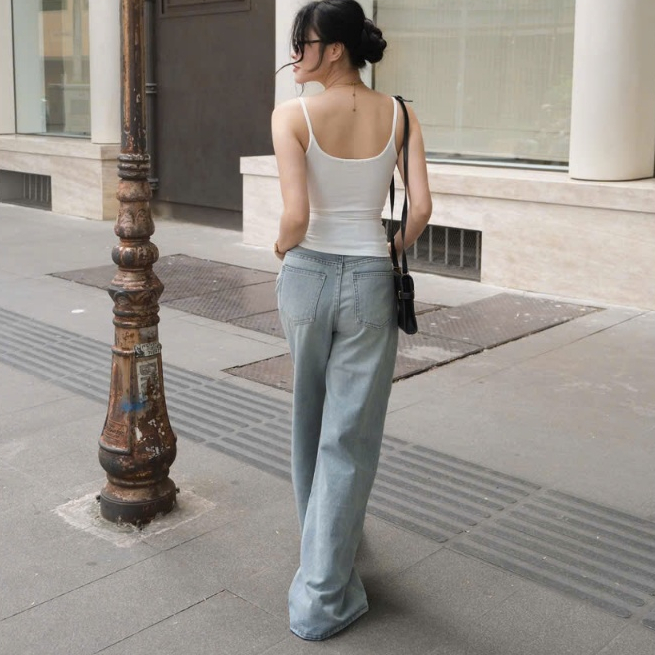 THE QUẠO - Quần Jean Nữ Lưng Cao Ống Loe Rộng 34cm Dáng Dài tôn dáng nhiều màu S1609_715 | BigBuy360 - bigbuy360.vn