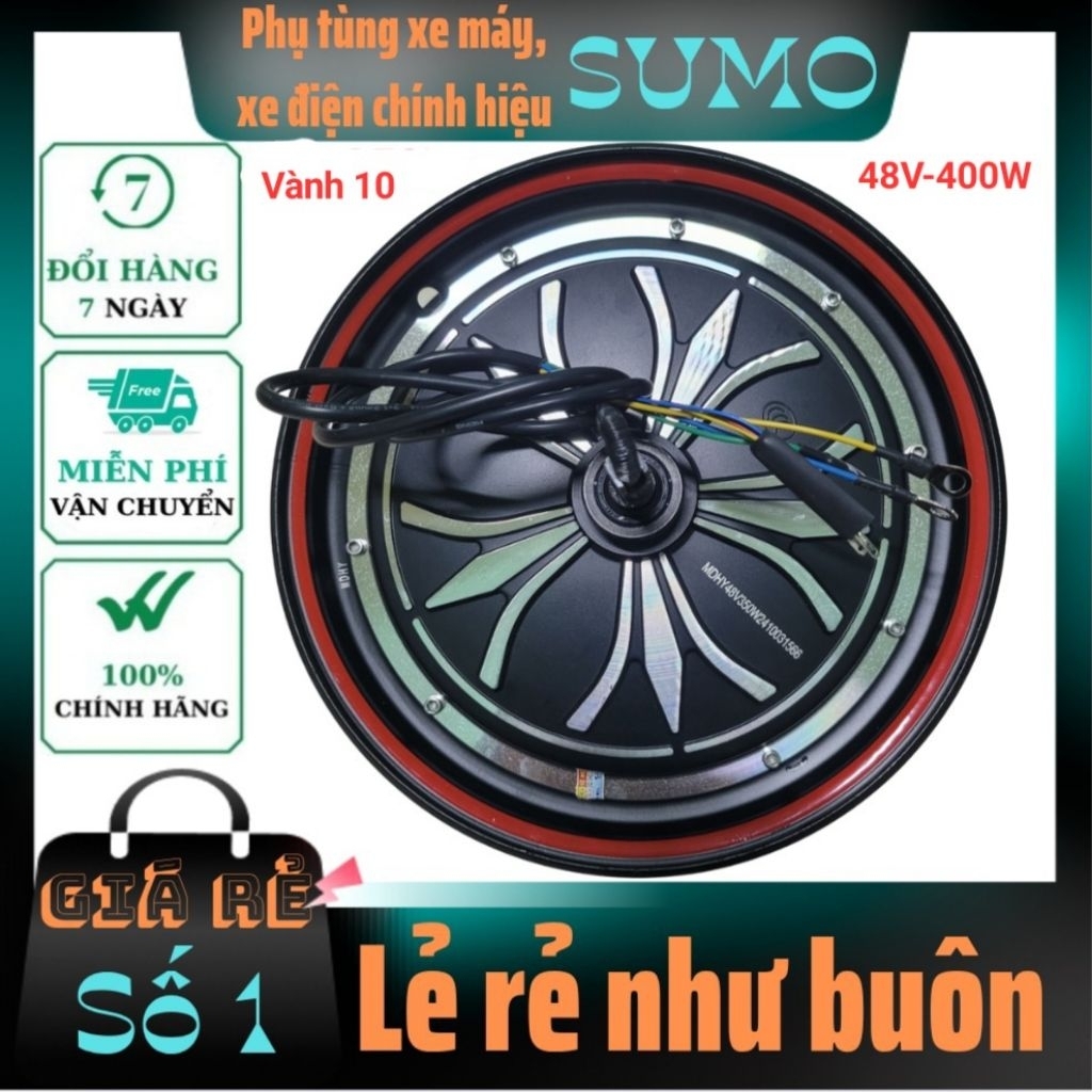 Động cơ xe điện 133M 400W - 48V vành 10 inch hàng zin theo xe, 100% sợi đồng ( BẢO HÀNH 1 NĂM )