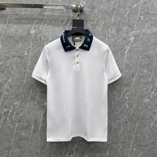  Áo polo GC họa tiết phối cổ thêu chữ con ong cúc vàng lấp lánh siêu đẹp - Áo polo nam hàng siêu cấp chất liệu cotton 