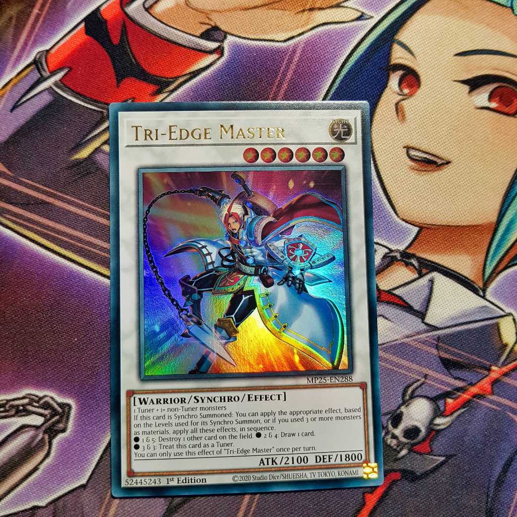 Thẻ bài Yugioh chính hãng | Tri-Edge Master | MP25 Ultra Rare.