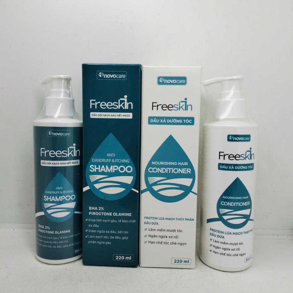 Dầu gội-Xả sạch gàu ngứa Novocare - Freeskin Anti - Dandruff & Itching 220ml